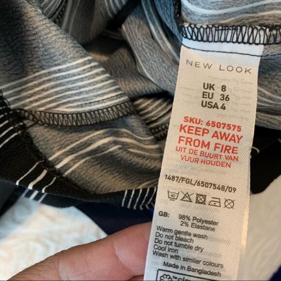 New Look Black Striped Tie Front High Rise Shorts - Picture 6 of 10